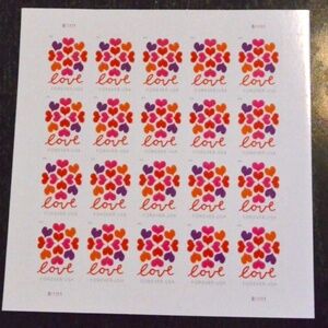USPS 20 Love Hearts Forever Mint condition Valentines